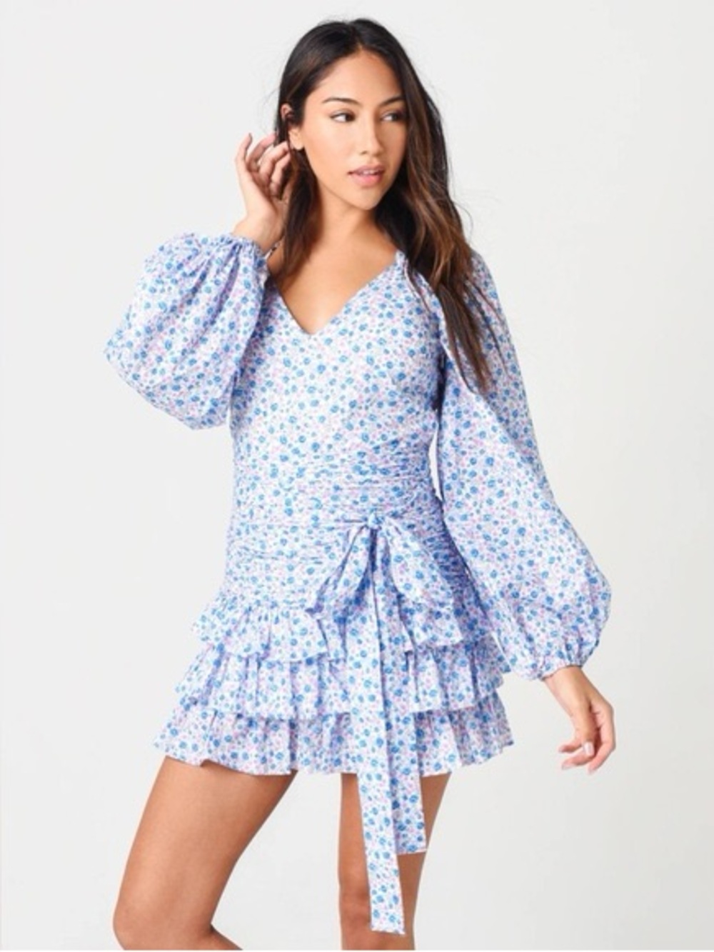 🌸 LoveShackFancy Floral Mini Dress – Romantic Cottagecore Ruffle Dress